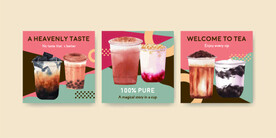 矢量ai撞色奶茶背景