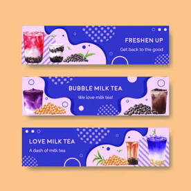 ai矢量简约紫色奶茶背景