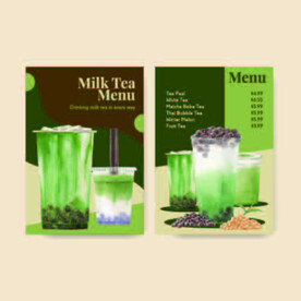 ai矢量抹茶奶茶