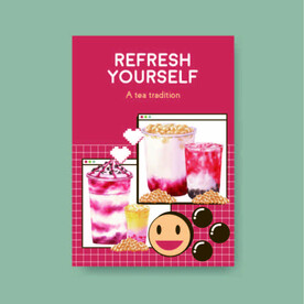 ai矢量红色奶茶背景