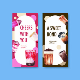 ai矢量奶茶易拉宝背景