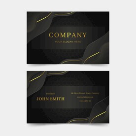 波浪金色曲线名片设计