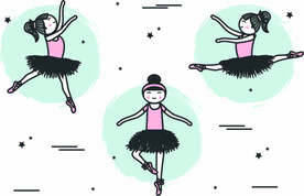 ai矢量卡通儿童芭蕾