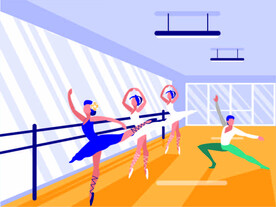 ai矢量芭蕾舞舞蹈室