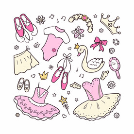 ai矢量卡通芭蕾舞素材