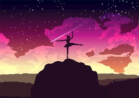 ai矢量唯美芭蕾舞