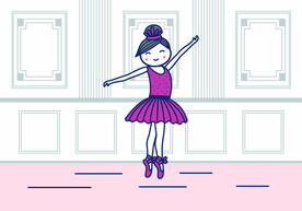 ai矢量卡通芭蕾舞人物