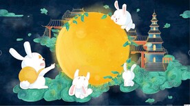 中秋卡通兔子