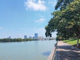 湿地公园湖边观光步道