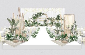 白绿色复古婚礼