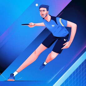 乒乓球运动插画