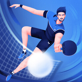 乒乓球插画    运动插画  