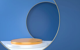 简约几何蓝色展台