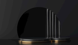 黑金简约几何展台背景