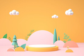 清新春季植物展台