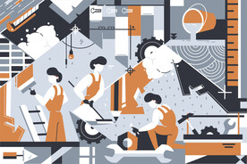 矢量几何扁平风插画