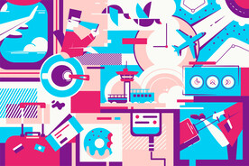 矢量几何扁平风插画