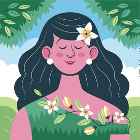 绿色自然植物插画