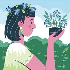 绿色自然植物插画