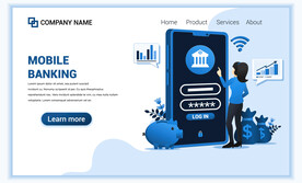 互联网扁平人物插画