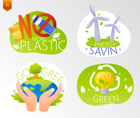 环保回收能源贴纸