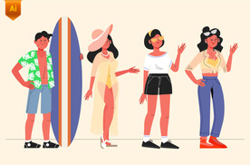 度假休闲人物素材