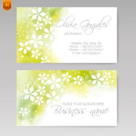 绿色清新名片模板