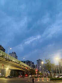 傍晚的蓝天夜空