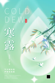 创意寒露海报竹子素材