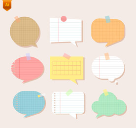 卡通便签矢量素材