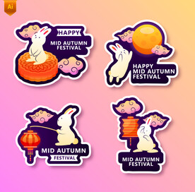 兔子月饼中秋图标