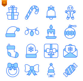 圣诞节线性图标