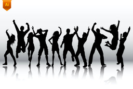 跳跃的人物剪影