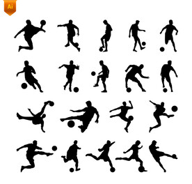 足球的人剪影