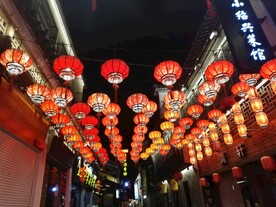 绍兴古城仓桥直街红灯笼