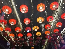 街道灯笼新年节日红灯笼