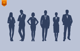 销售招聘人物剪影