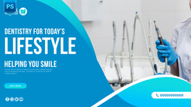 蓝色医疗健康宣页