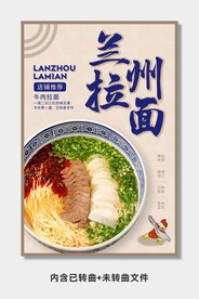 兰州拉面图片展板海报