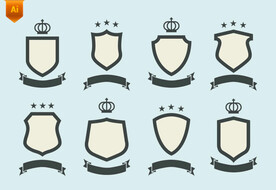 皇冠盾牌丝带徽章