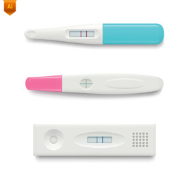 验孕棒逼真插画素材