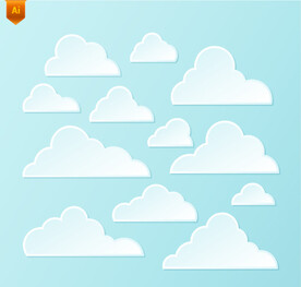 白色云朵设计矢量素材