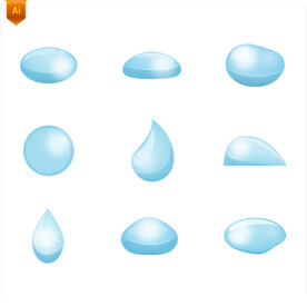 蓝色水滴设计矢量图