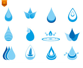 蓝色水滴矢量素材