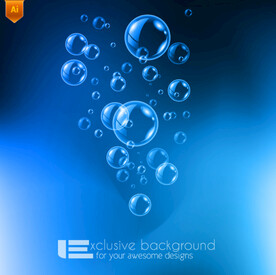 蓝色水泡背景矢量素材