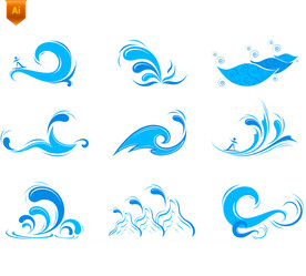 浪花矢量素材