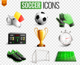 3D逼真足球图标