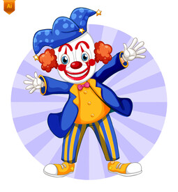 马戏团小丑插画