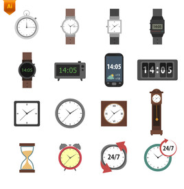 手表钟表卡通插画