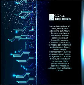 具有灯光效果的电路背景矢量插图